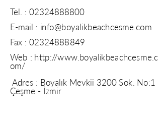 Boyalk Beach Hotel iletiim bilgileri